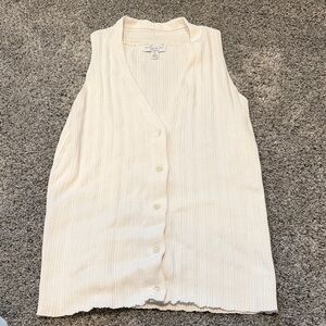 Current Air White Ribbed Knit Top